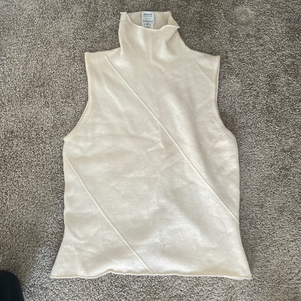 Armani Collezioni Cream Sleeveless Top